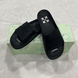 100% authentic OFF-WHITE HF POOL SLIDER black size 9